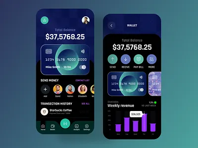 Finance Management App UI(dark ui) app app design awe bank app banking app finance finance app financial app ios mobile app money app