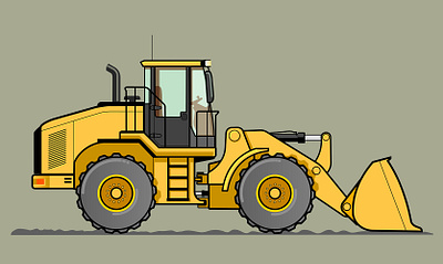 Front loader construction heavy truck build construction design front loader graphic heavy illustration industry loader machine truck vector vehicle yellow