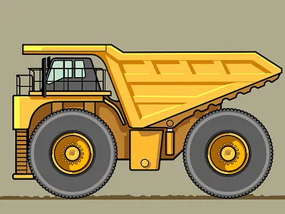 Big heavy mining truck big truck construction design graphic heavy illustration industry loader machine mining transport truck vector yellow