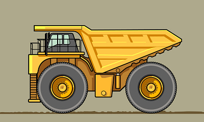 Big heavy mining truck big truck construction design graphic heavy illustration industry loader machine mining transport truck vector yellow
