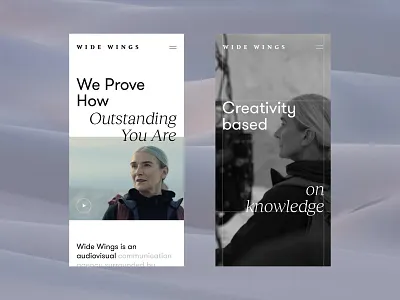 Wide Wings Mobile Design design graphic design home page juste landing navickaite portfolio production responsive design ui ui design uxui video web design website