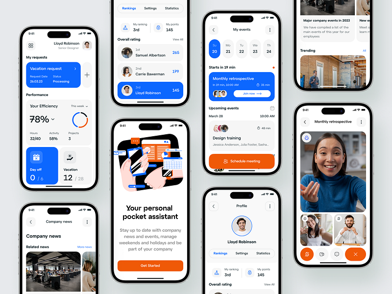 Corporate Portal App: iOS/Android UI