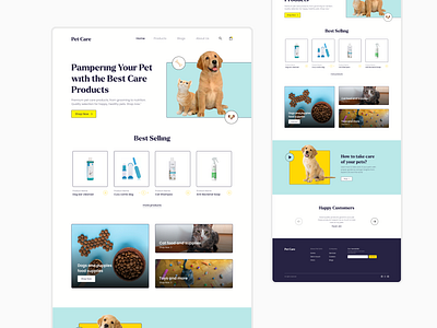 Pet Care Products Website | UI Design 3d animation app app design branding design graphic design illustration logo motion graphics ui ui ux ux design vector web design