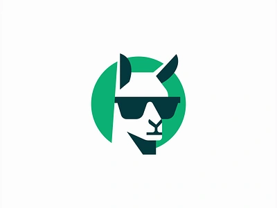 Cool Llama With Sunglasses Logo animal app branding cool cute design entertainment icon identity illustration llama logo mark mascot negative space pet sunglasses symbol urban vector