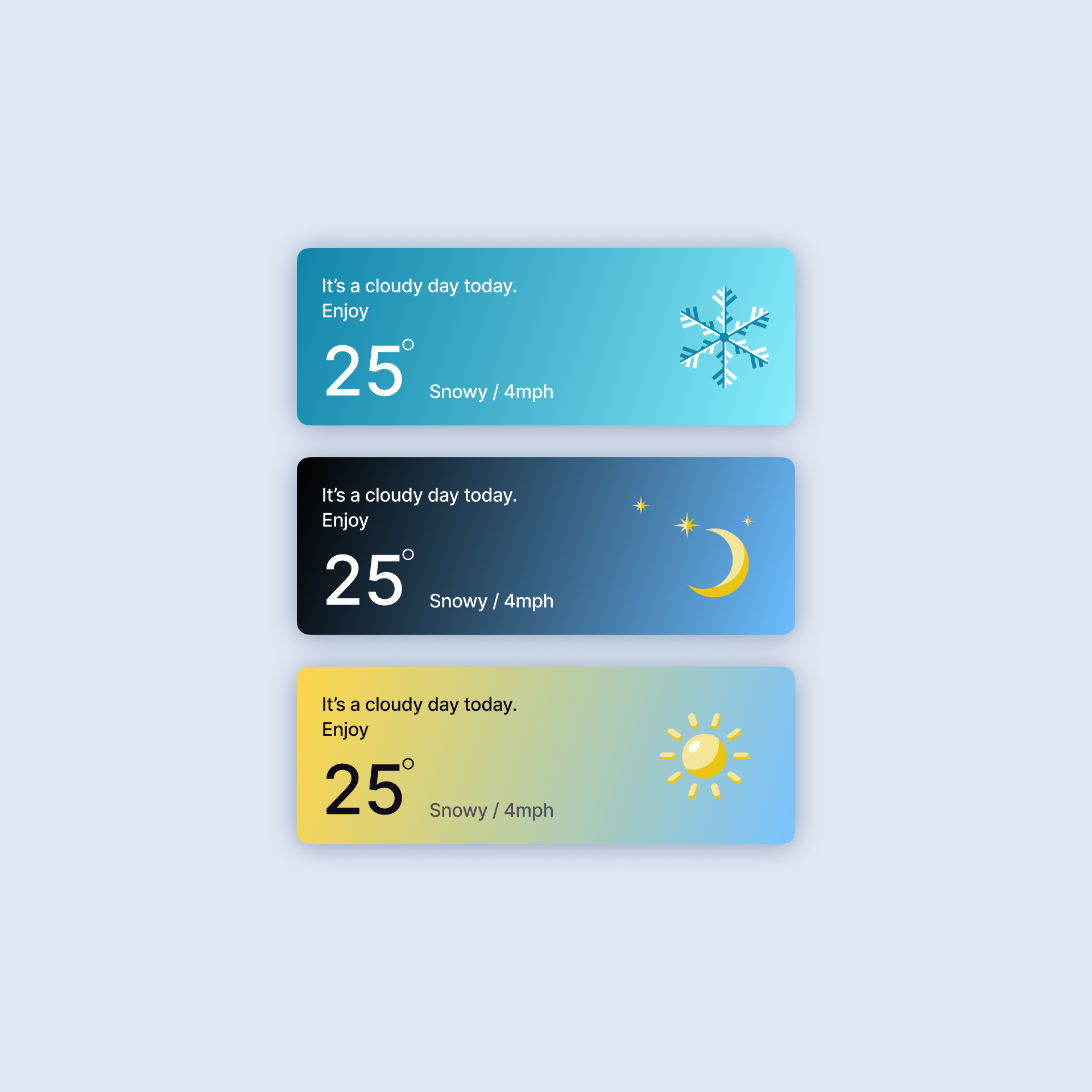 Weather Cards app design branding design discover illustration ui ux