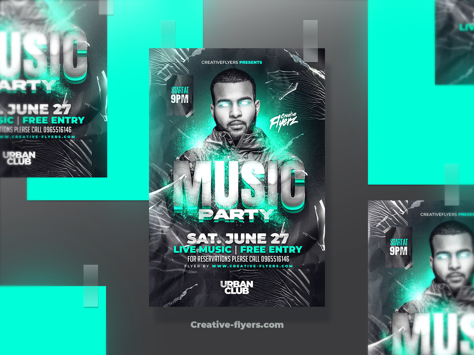 Urban Party flyer Template club flyer creative creative flyer flyer templates grunge hip hop neon nightclub party flyer photoshop poster psd flyer rap urban party