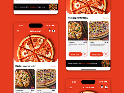 Pizza App - Orange Concept app branding design graphic design typography ui ux