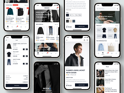 MODAX - Men's Fashion & Styles app design design fashion mobile app online store shop style ui