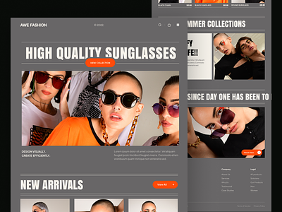 Sunglasses Website Homepage(animated version) animation ecommerce eyeglasses eyewear fashion glasses motion graphics rayban shades suglasses summer trendy ui web web3