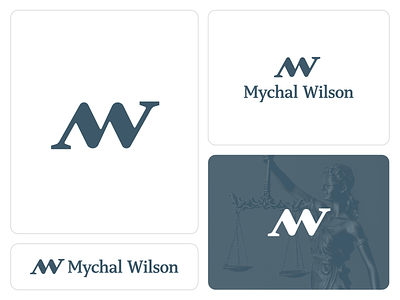 MW Monogram for Attorney at Law (Unused for Sale) brand identity branding combination combo contract court custom for sale unused buy justice law firm lawyer legal letter m w logo mark symbol icon mihai dolganiuc design notarial professional services prosecutor type typography text custom usa