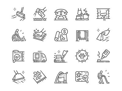 Carpet cleaning icons for client graphic design web icons