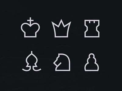 MNML Chess bishop chess icon king knight pawn pictogram pieces queen rook symbol