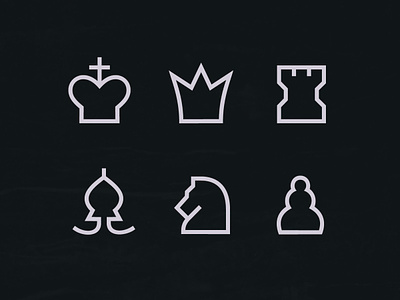 MNML Chess bishop chess icon king knight pawn pictogram pieces queen rook symbol
