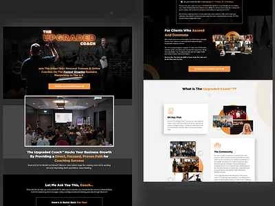THE UPGRADED COACH branding clickfunnel design digital marketing funnels illustration landing page logo sales funnels sales page ui uiux web design web page