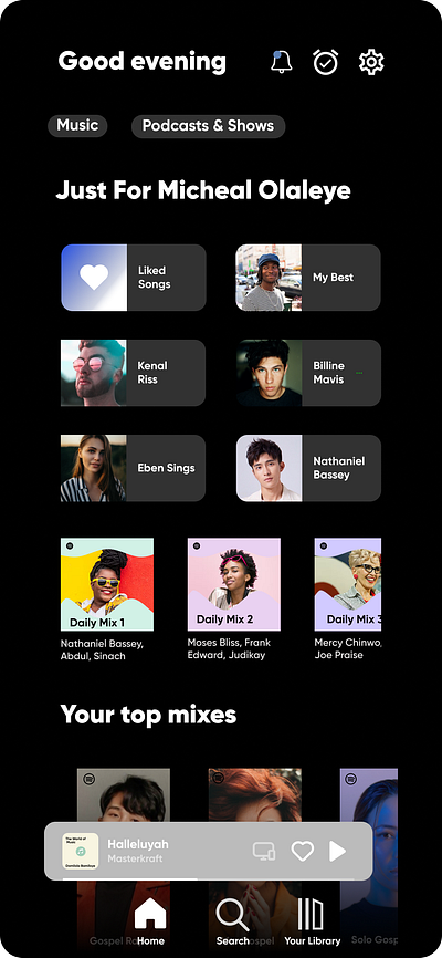 My Spotify Home UI app design personal spotify ui ux