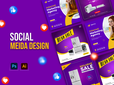 Social media design graphic design motion graphics