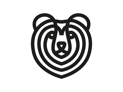 bear rework - fun - training animal bear branding design logo minimal monogram
