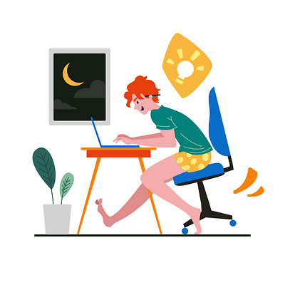 When it's late night and you got the IDEA app illustration illustration vector illustration website illustration