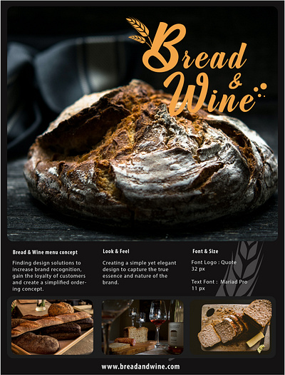 Menu Concept : Bread & Wine ad graphic design illustrator menu poster print vector