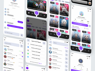 VT Stream | App Design app design hololive kobokanaeru mobile stream ui vtuber