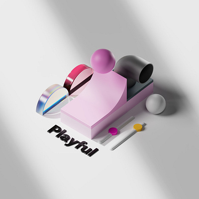Playful 3d 3d art 3d artist brand branding color design illustration logo ui