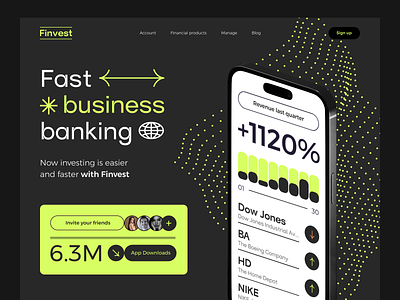 Finvest — Business Banking design graphic design landing trend ui uiux ux web