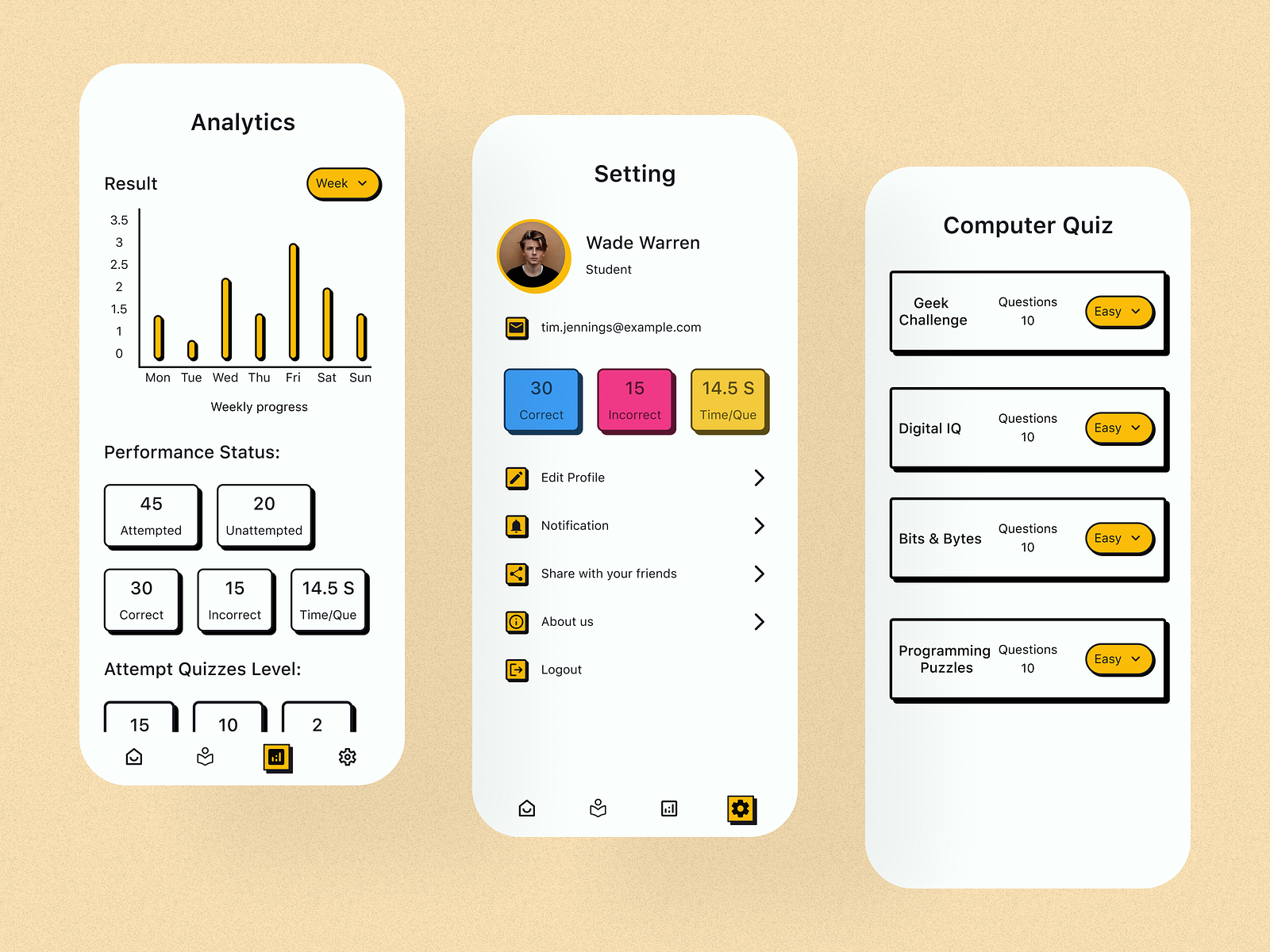 Quiz Application by Nautilus Techlabs on Dribbble