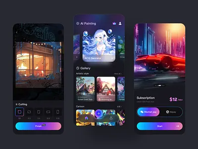 🎨 AI Painting ai app dark painting ui