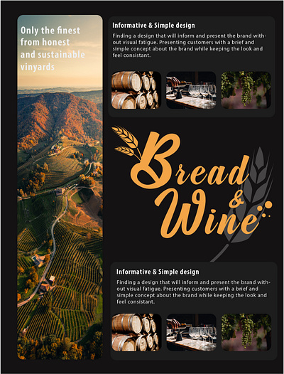 Menu Concept: Bread & Wine page 2 design graphic design illustration illustrator logo menu poster print vector