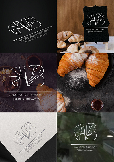 logo for pastry chef Anastasia Barskikh bake baker design food logo pasty vector
