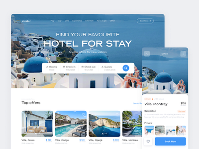 Booking hotel - Website UI app booking desktop hotel landing page ui web design webdesign webpage