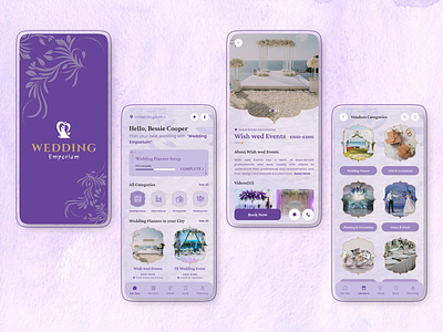 Wedding Planning - Mobile App app app design booking design event event planning mobile mobile app ui uidesign uiux ux vendors wedding wedding planner