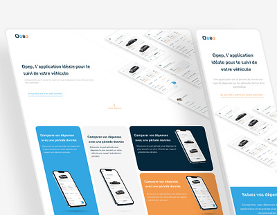 OPEP - mobile tracking car app car car app design landing page minimalist ui ux