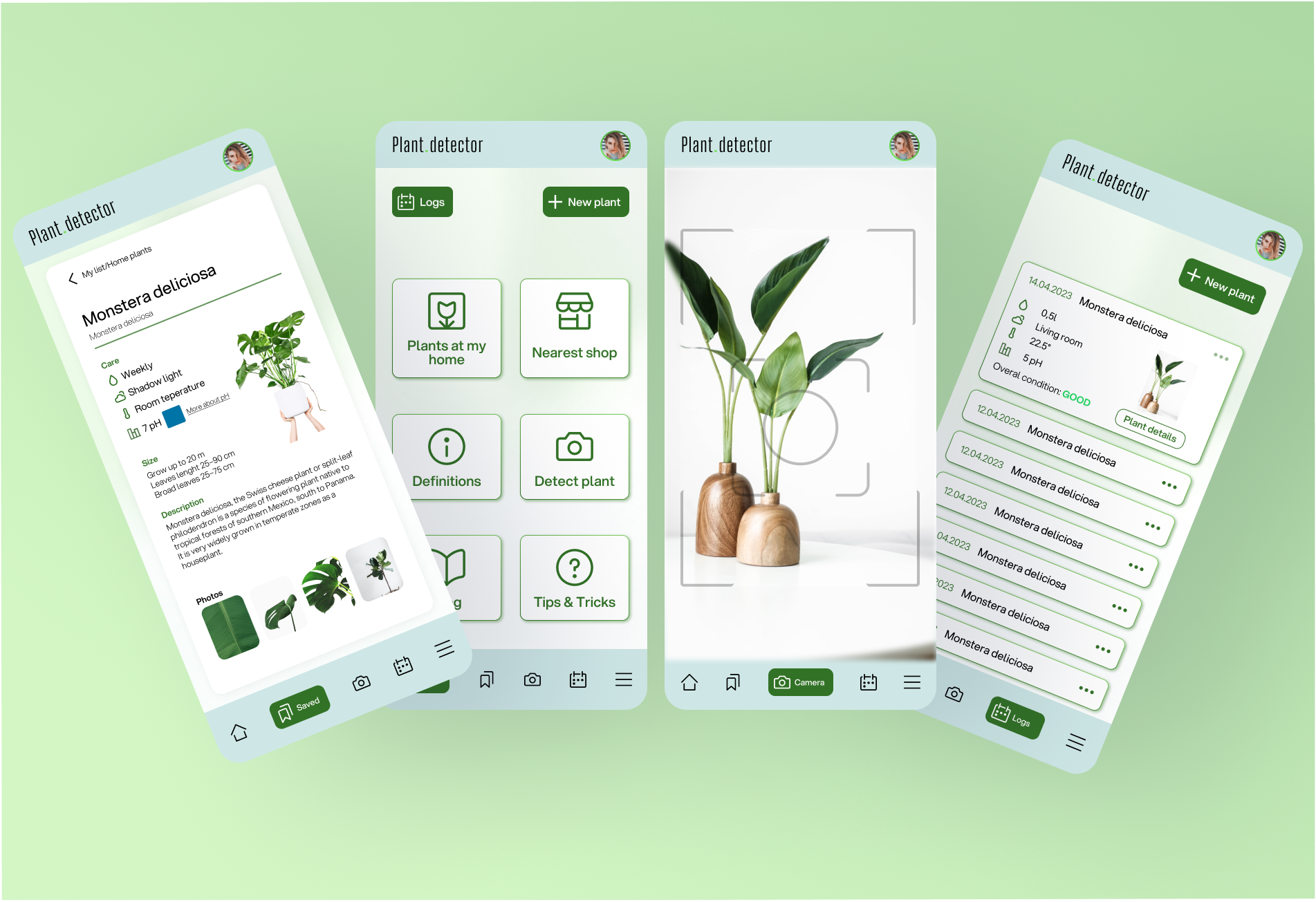 Minial and clean plant management mobile application app clean concept design graphic design illustration logo minimal mobile mobile app plant ui ux vector