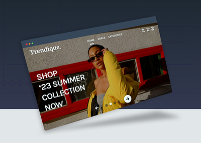 Trendique - An e-commerce web landing page concept design branding concept design landing landingpage page ui ux web webdesign