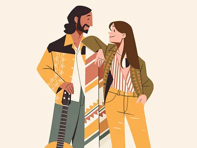 Character Handbooks character digital donghyun lim folioart hippie illustration preppie retro vintage