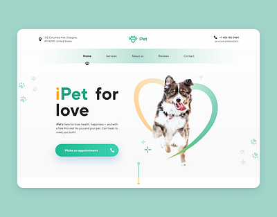 Veterinary Clinic Landing Page ui ux web design
