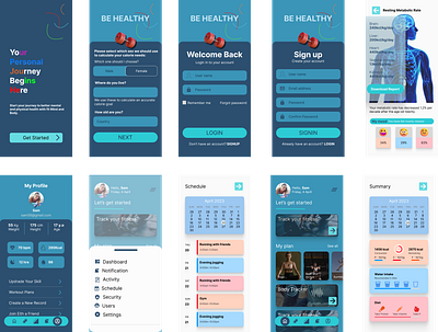 Be Healthy- My fitness app design figma health care ui