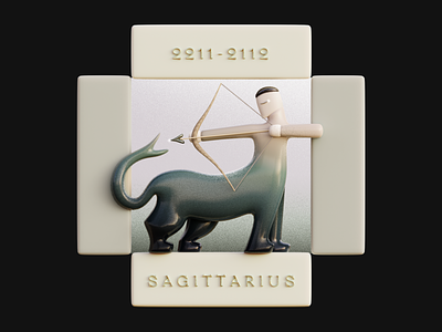 Sagittarius 3d 3d art arrow art direction astrology blender character creature design frame grain illustration sagittarius signs zodiac