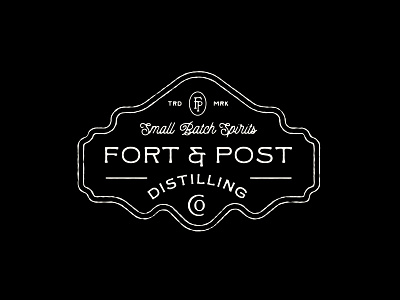 Fort & Post Badge badge bottle branding decorative design distillery distilling branding font fp lettering logo monogram retro typeface typography vintage