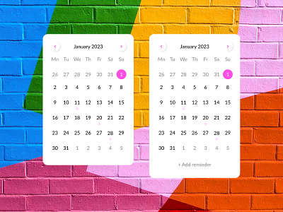 Calendar color calendar design graphic design landing ui web web design