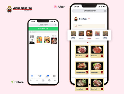UI: Redesign Yoshi-Meat-Su Ordering System Application app application branding case study design graphic design mobile mobile application product ui ux