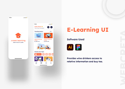 Crown Learning - App Mockup UI adobe app design branding design designer ecommerce figma freelancer illustrator ui ux website design