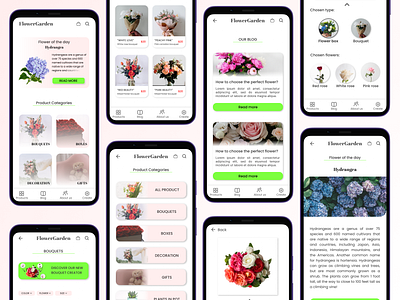 FlowerGarden-Flower Shopping App app app design application mobile product design ui ui design user experience user experience design user interface design ux ux design uxui