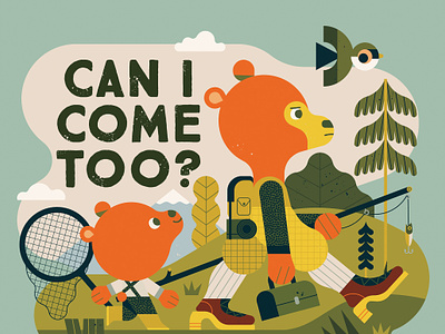 Can I Come Too? bears character childrens digital folioart illustration landscape owen davey picture book publishing