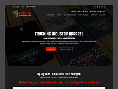 Big Rig Tees // Web Design apparel apparel web design clothing clothing web design t shirt truck trucking apparel