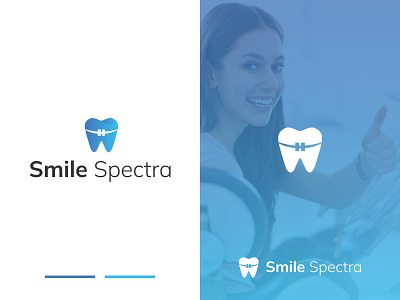 Logo design for Orthodontist "Smile Spectra" brand branding clinic creative dental design desist firm happyteeth illustration logo logodesign medical minimal oralhealth oralhygiene orthodontist toothhealth treatment vector