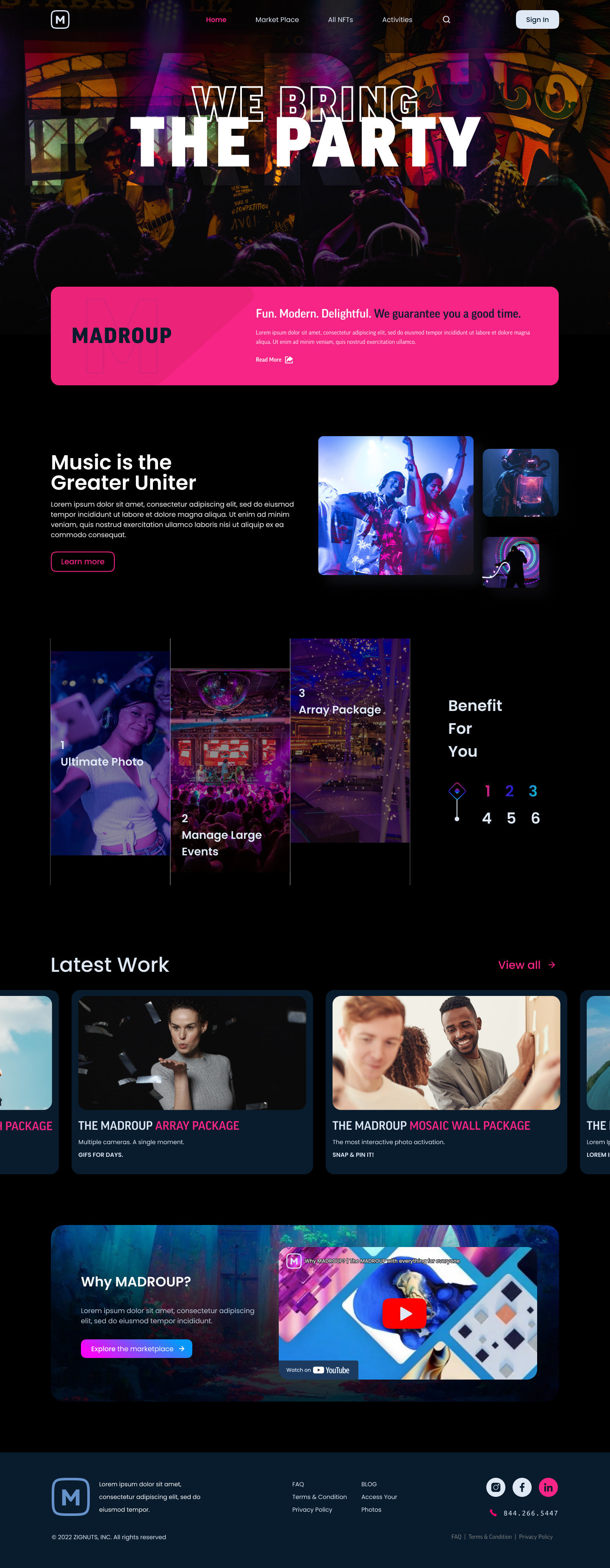 Madroup Party Site app appdesign branding design graphic design graphicdesign illustration logo ui vector