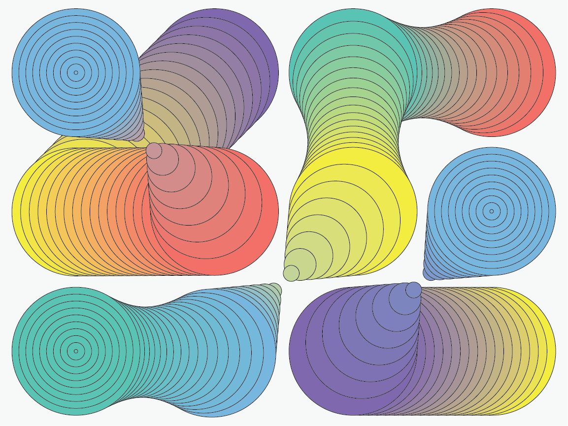 Slinkyworm // CHELCHA adobe illustrator art print blend tool blending circle color colorful colour design digital art geometric gradient graphic design grid illustrator line work poster poster design print stroke