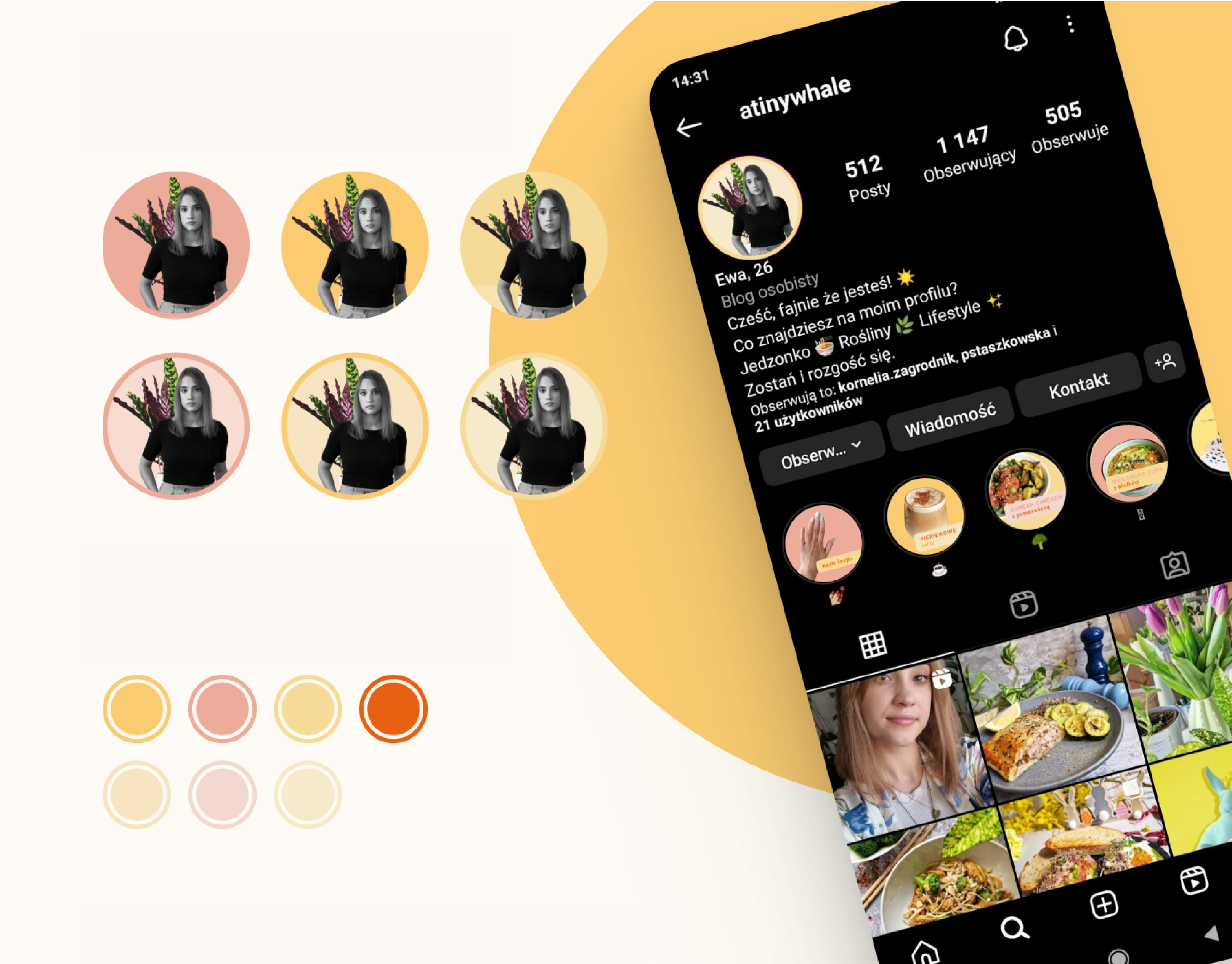 instagram profile visual concept branding creative concept design figma graphic design pastel social media soft colors visual concept
